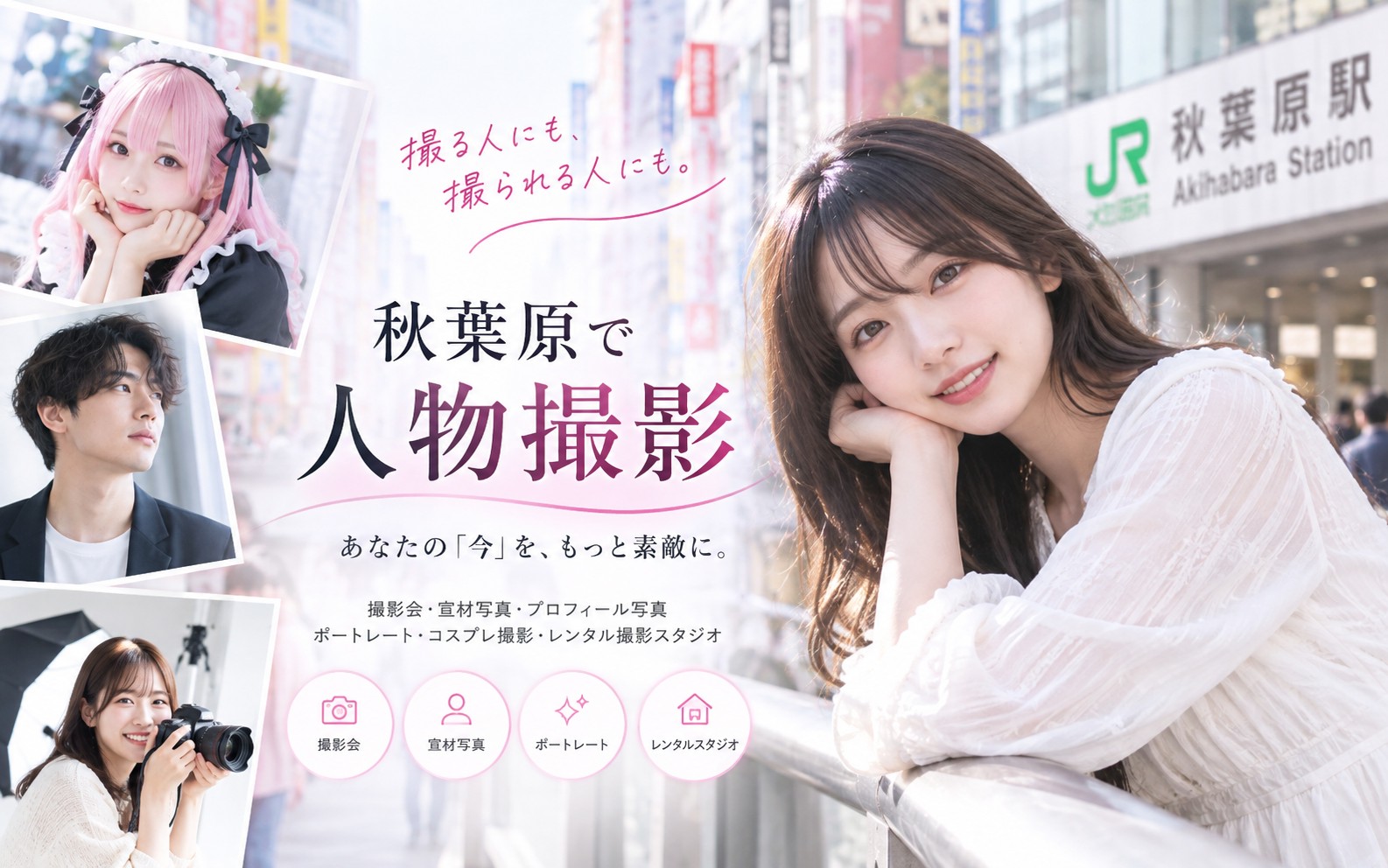 秋葉原の人物撮影スタジオ スタジオフォトスマイル