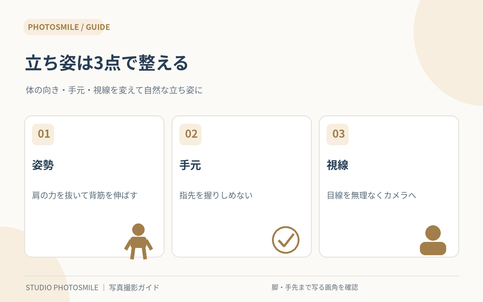立ち姿・手元・目線の整え方